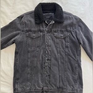 Zara Men’s Sherpa Jacket Vintage Black